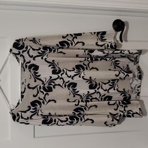 Cream and Black Pattern Tunic